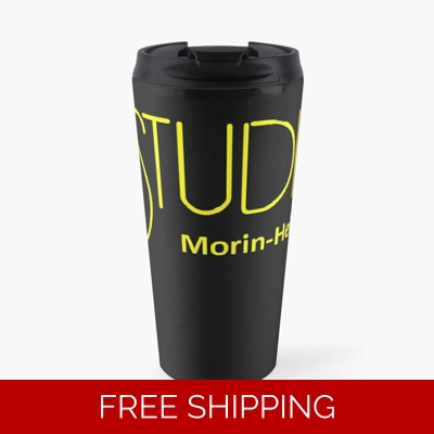 Travel Mug Black Original Yellow Logo MH Yellow